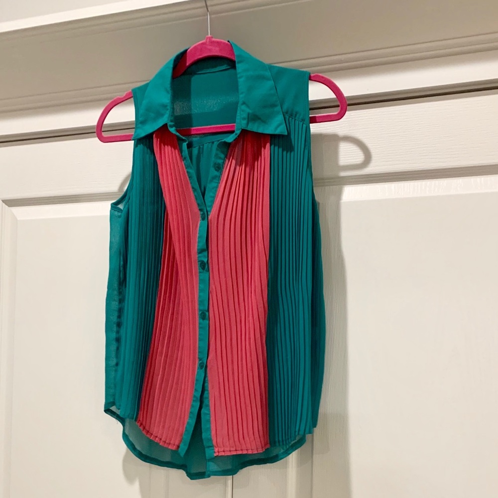 Button down chiffon top